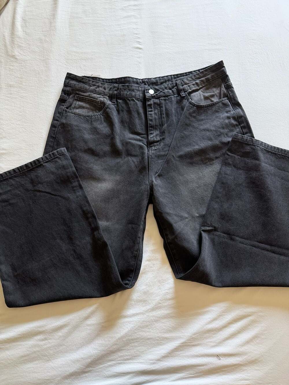 Emmiol 90s Style Baggy High-Waisted Wide-Leg Washed Black Jeans/0049 - Picture 5 of 9